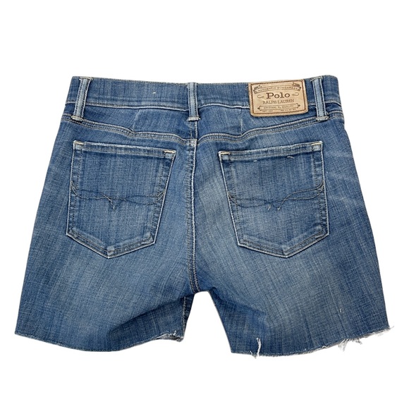 Darkwash Distressed Polo RL Jean Shorts - Picture 2 of 2